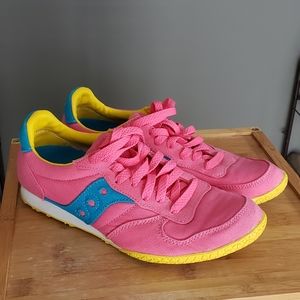 Retro Style Pink Saucony Canvas Sneakers Women's Sz 9